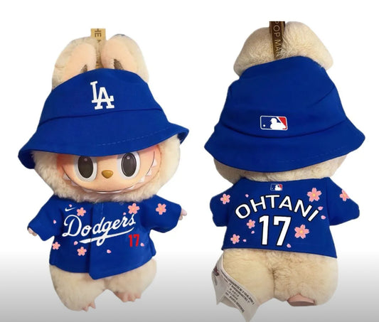 17cm labubu dodger bucket hat/ jersey ohtani - cherry blossom - dodger blue (labubu not included)